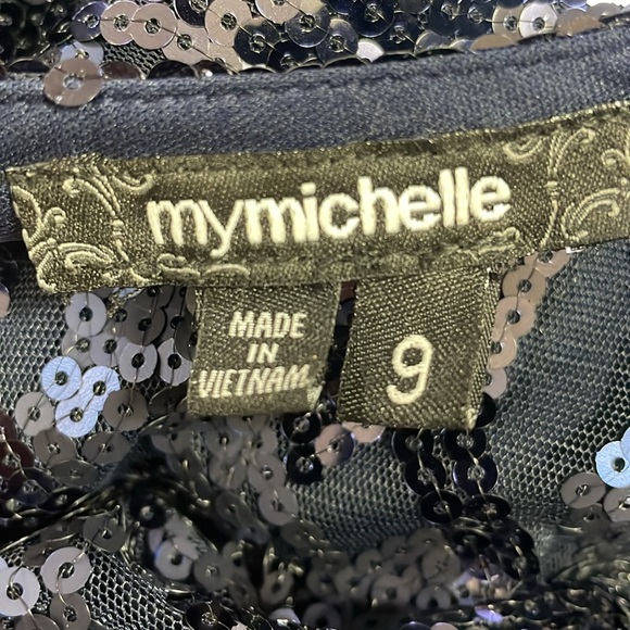 My Michelle Blue Dress Size 9 Sequins Fully Lined Sleeveless - Picture 12 of 12